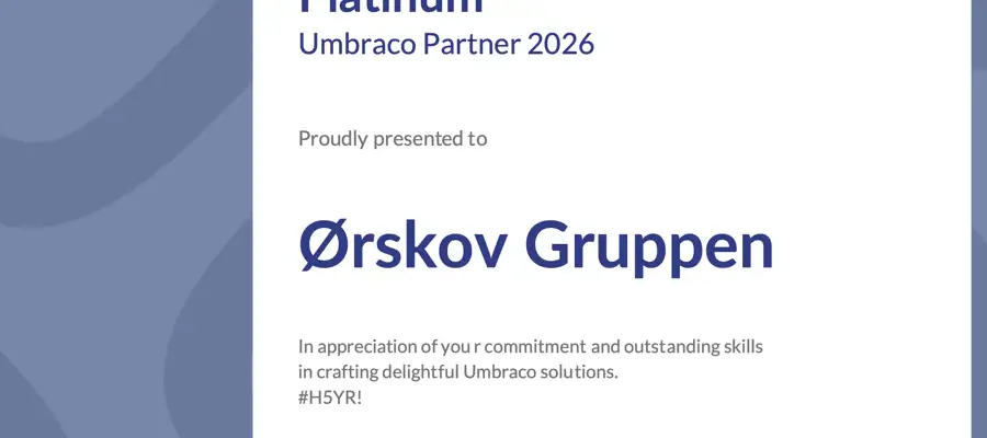 Ørskovgruppen er Umbraco Platinum Partner